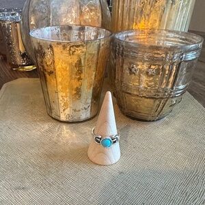 NEW silvery faux turquoise ring, horse bit design
size 6.5
Mix/match